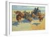 Downing the Nigh Leader, 1907-Frederic Sackrider Remington-Framed Giclee Print