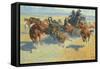 Downing the Nigh Leader, 1907-Frederic Sackrider Remington-Framed Stretched Canvas