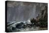 Downpour at Etretat-Gustave Courbet-Stretched Canvas