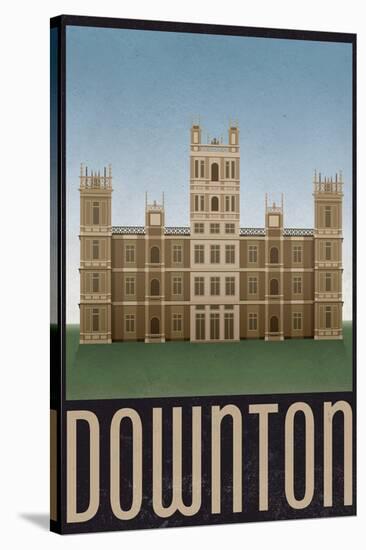 Downton Retro Travel Poster-null-Stretched Canvas