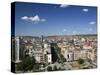 Downtown Aerial View Looking North on Bulevard Mother Teresa, Prishtina, Kosovo, Serbia-Walter Bibikow-Stretched Canvas