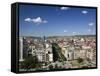 Downtown Aerial View Looking North on Bulevard Mother Teresa, Prishtina, Kosovo, Serbia-Walter Bibikow-Framed Stretched Canvas