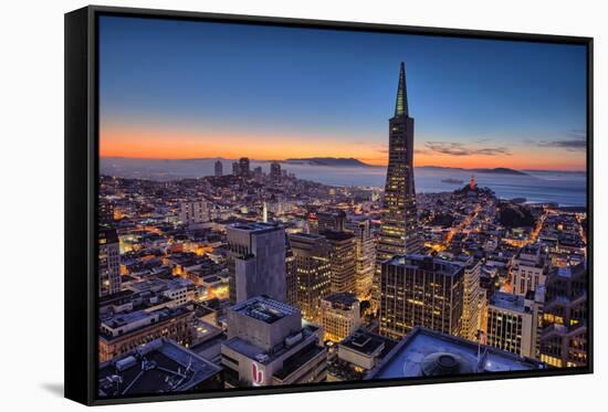 Downtown After Sunset, San Francisco, Cityscape, Urban View-Vincent James-Framed Stretched Canvas