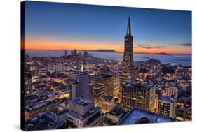 Downtown After Sunset, San Francisco, Cityscape, Urban View-Vincent James-Stretched Canvas