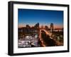 Downtown and Gateway Arch at Dawn, St. Louis, Missouri, USA-Walter Bibikow-Framed Photographic Print