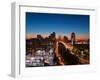 Downtown and Gateway Arch at Dawn, St. Louis, Missouri, USA-Walter Bibikow-Framed Photographic Print