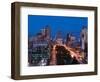 Downtown and Gateway Arch at Night, St. Louis, Missouri, USA-Walter Bibikow-Framed Photographic Print