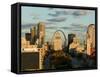 Downtown and Gateway Arch at Sunset, St. Louis, Missouri, USA-Walter Bibikow-Framed Stretched Canvas