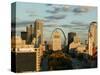 Downtown and Gateway Arch at Sunset, St. Louis, Missouri, USA-Walter Bibikow-Stretched Canvas