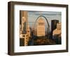 Downtown and Gateway Arch from the West at Sunset, St. Louis, Missouri, USA-Walter Bibikow-Framed Photographic Print