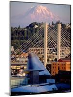 Downtown and Mt. Rainier, Tacoma, Washington-Charles Crust-Mounted Photographic Print