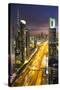 Downtown and Sheikh Zayed Road Looking Towards the Burj Kalifa, Dubai, United Arab Emirates-Peter Adams-Stretched Canvas