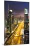 Downtown and Sheikh Zayed Road Looking Towards the Burj Kalifa, Dubai, United Arab Emirates-Peter Adams-Mounted Photographic Print