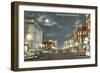 Downtown at Night, Anniston, Alabama-null-Framed Art Print