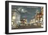 Downtown at Night, Anniston, Alabama-null-Framed Art Print