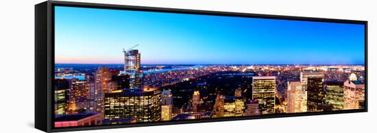 Downtown at Night, Central Park from Top of the Rock Oberservation Deck, Rockefeller Center, NYC-Philippe Hugonnard-Framed Stretched Canvas