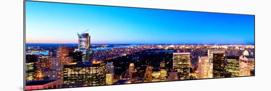 Downtown at Night, Central Park from Top of the Rock Oberservation Deck, Rockefeller Center, NYC-Philippe Hugonnard-Mounted Photographic Print