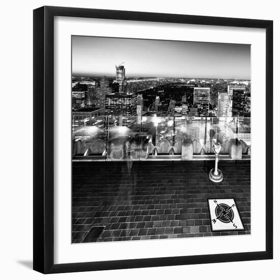 Downtown at Night, Top of the Rock Oberservation Deck, Rockefeller Center, New York City-Philippe Hugonnard-Framed Photographic Print