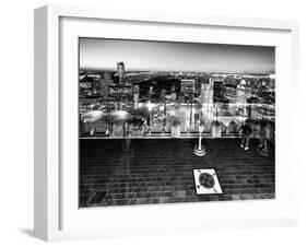 Downtown at Night, Top of the Rock Oberservation Deck, Rockefeller Center, New York City-Philippe Hugonnard-Framed Premium Photographic Print