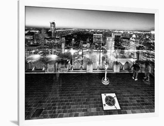 Downtown at Night, Top of the Rock Oberservation Deck, Rockefeller Center, New York City-Philippe Hugonnard-Framed Photographic Print