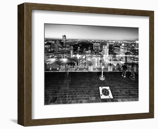 Downtown at Night, Top of the Rock Oberservation Deck, Rockefeller Center, New York City-Philippe Hugonnard-Framed Photographic Print