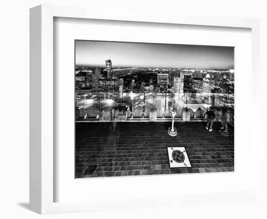 Downtown at Night, Top of the Rock Oberservation Deck, Rockefeller Center, New York City-Philippe Hugonnard-Framed Photographic Print