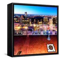 Downtown at Night, Top of the Rock Oberservation Deck, Rockefeller Center, New York City-Philippe Hugonnard-Framed Stretched Canvas