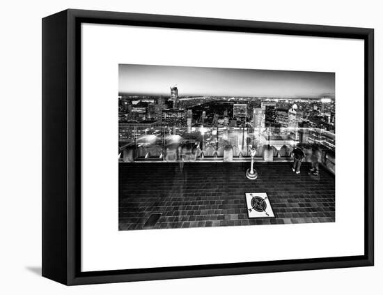 Downtown at Night, Top of the Rock Oberservation Deck, Rockefeller Center, New York City-Philippe Hugonnard-Framed Stretched Canvas