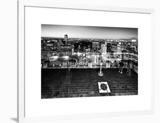 Downtown at Night, Top of the Rock Oberservation Deck, Rockefeller Center, New York City-Philippe Hugonnard-Framed Art Print