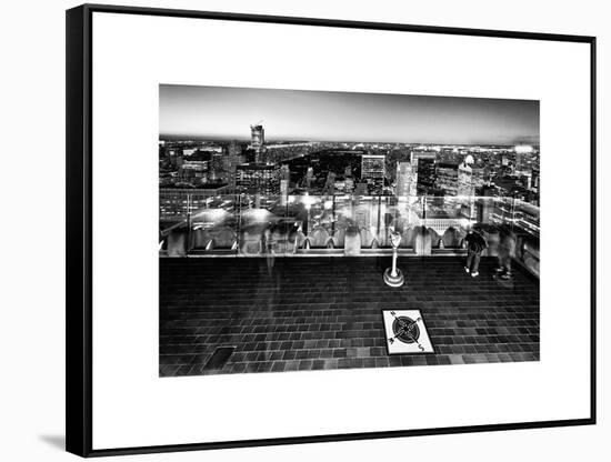 Downtown at Night, Top of the Rock Oberservation Deck, Rockefeller Center, New York City-Philippe Hugonnard-Framed Stretched Canvas