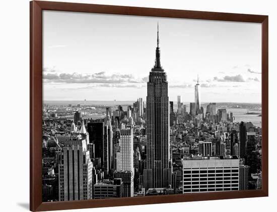 Downtown at Sunset, Empire State Building and One World Trade Center (1WTC), Manhattan, New York-Philippe Hugonnard-Framed Photographic Print