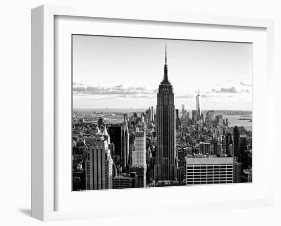 Downtown at Sunset, Empire State Building and One World Trade Center (1WTC), Manhattan, New York-Philippe Hugonnard-Framed Photographic Print