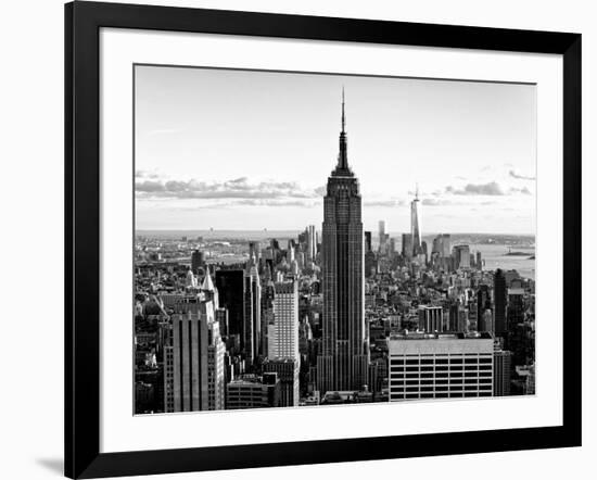 Downtown at Sunset, Empire State Building and One World Trade Center (1WTC), Manhattan, New York-Philippe Hugonnard-Framed Photographic Print