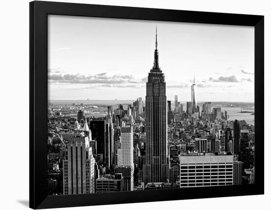 Downtown at Sunset, Empire State Building and One World Trade Center (1WTC), Manhattan, New York-Philippe Hugonnard-Framed Photographic Print