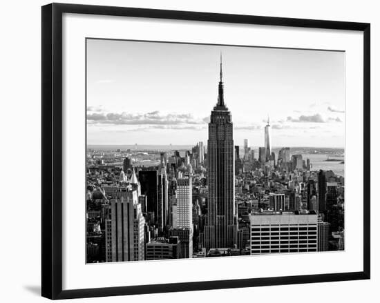 Downtown at Sunset, Empire State Building and One World Trade Center (1WTC), Manhattan, New York-Philippe Hugonnard-Framed Photographic Print