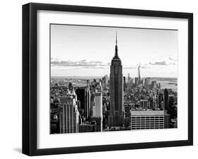 Downtown at Sunset, Empire State Building and One World Trade Center (1WTC), Manhattan, New York-Philippe Hugonnard-Framed Premium Photographic Print