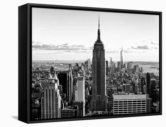 Downtown at Sunset, Empire State Building and One World Trade Center (1WTC), Manhattan, New York-Philippe Hugonnard-Framed Stretched Canvas