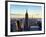 Downtown at Sunset, Empire State Building and One World Trade Center (1WTC), Manhattan, New York-Philippe Hugonnard-Framed Photographic Print