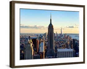 Downtown at Sunset, Empire State Building and One World Trade Center (1WTC), Manhattan, New York-Philippe Hugonnard-Framed Photographic Print