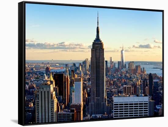 Downtown at Sunset, Empire State Building and One World Trade Center (1WTC), Manhattan, New York-Philippe Hugonnard-Framed Stretched Canvas