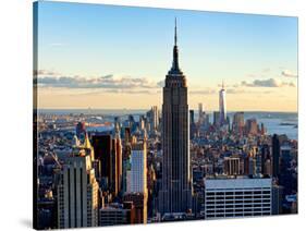 Downtown at Sunset, Empire State Building and One World Trade Center (1WTC), Manhattan, New York-Philippe Hugonnard-Stretched Canvas