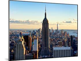 Downtown at Sunset, Empire State Building and One World Trade Center (1WTC), Manhattan, New York-Philippe Hugonnard-Mounted Photographic Print