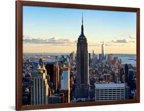 Downtown at Sunset, Empire State Building and One World Trade Center (1WTC), Manhattan, New York-Philippe Hugonnard-Framed Photographic Print