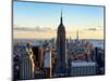 Downtown at Sunset, Empire State Building and One World Trade Center (1WTC), Manhattan, New York-Philippe Hugonnard-Mounted Premium Photographic Print