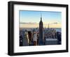 Downtown at Sunset, Empire State Building and One World Trade Center (1WTC), Manhattan, New York-Philippe Hugonnard-Framed Photographic Print