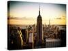 Downtown at Sunset, Empire State Building and One World Trade Center (1WTC), Manhattan, New York-Philippe Hugonnard-Stretched Canvas