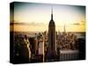 Downtown at Sunset, Empire State Building and One World Trade Center (1WTC), Manhattan, New York-Philippe Hugonnard-Stretched Canvas