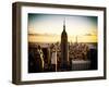 Downtown at Sunset, Empire State Building and One World Trade Center (1WTC), Manhattan, New York-Philippe Hugonnard-Framed Photographic Print