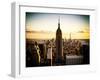 Downtown at Sunset, Empire State Building and One World Trade Center (1WTC), Manhattan, New York-Philippe Hugonnard-Framed Photographic Print