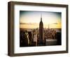 Downtown at Sunset, Empire State Building and One World Trade Center (1WTC), Manhattan, New York-Philippe Hugonnard-Framed Photographic Print